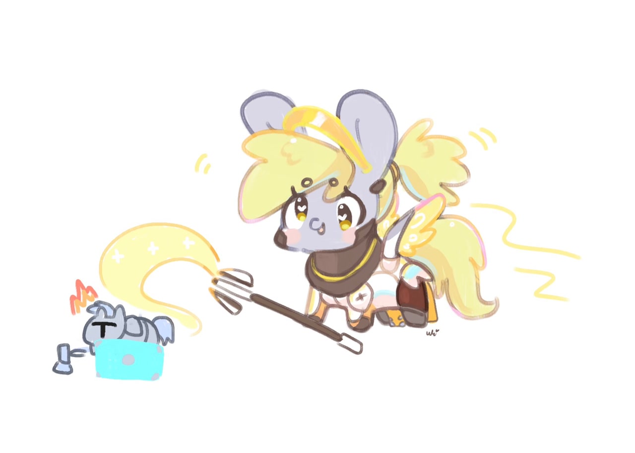 #3147623 - safe, artist:bubbletea, derpy hooves, pegasus, pony, g4 ...