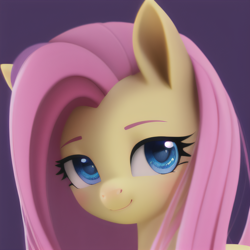 Size: 2048x2048 | Tagged: safe, artist:ocillus, fluttershy, pony, g4, digital art, female, high res, photo, solo, upscaled