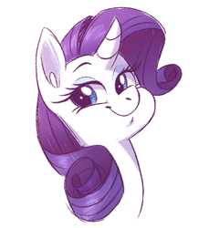 Size: 489x533 | Tagged: safe, artist:kiki-kit, rarity, pony, unicorn, g4, 2016, bust, female, mare, old art, simple background, smiling, solo, white background