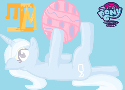 Size: 725x524 | Tagged: safe, artist:izzysingz, trixie, pony, unicorn, g4, blue background, cyan background, redesign, simple background, solo