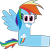 Size: 648x631 | Tagged: safe, artist:worldofcaitlyn, part of a set, rainbow dash, g4, alphabet lore, barely pony related, crossover, explanation in the description, female, l (letter), simple background, smiling, solo, transparent background, wings