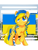 Size: 720x960 | Tagged: safe, artist:diniarvegafinahar, oc, oc:ukraine, earth pony, pony, braid, duo, eye clipping through hair, female, flag, flower, flower in hair, mare, nation ponies, polandball, ponified, raised hoof, simple background, ukraine, white background