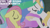 Size: 1920x1080 | Tagged: safe, edit, edited screencap, editor:quoterific, screencap, fluttershy, princess celestia, alicorn, pegasus, pony, g4, horse play, my little pony: friendship is magic, ears back, elegant, floppy ears