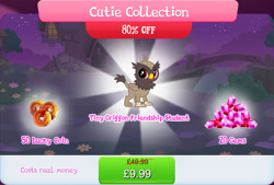 Size: 1270x861 | Tagged: safe, gameloft, garrick, griffon, g4, my little pony: magic princess, background griffon, bundle, chickub, costs real money, cutie collection, english, folded wings, gem, male, mobile game, numbers, sale, solo, text, wings