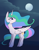 Size: 1620x2070 | Tagged: safe, artist:dusthiel, princess celestia, alicorn, pony, g4, atg 2023, moon, newbie artist training grounds, solo