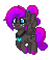 Size: 196x232 | Tagged: safe, oc, oc only, oc:misty quest, pegasus, pony, pony town, animated, blue eyes, colored hooves, cute, flying, freckles, gif, jewelry, necklace, pink hair, pixel animation, pixel art, ponytail, purple hair, scrunchie, simple background, solo, transparent background