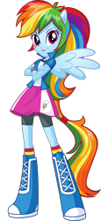 Size: 1990x4317 | Tagged: safe, rainbow dash, human, equestria girls, g4, official, .svg available, equestria girls prototype, female, simple background, solo, stock vector, svg, transparent background, vector