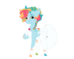 Size: 1280x1024 | Tagged: safe, artist:itstechtock, granny smith, oc, oc:lucky duck, pegasus, pony, g4, colored wings, multicolored wings, simple background, solo, transparent background, wings