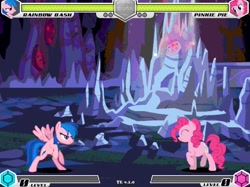 Size: 1080x809 | Tagged: safe, artist:tom artista, firefly, pinkie pie, rainbow dash, earth pony, pegasus, pony, fighting is magic, g1, g4, duo, female, game screencap, mare, recolor, screenshots