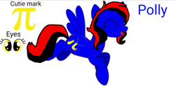 Size: 924x455 | Tagged: safe, oc, oc only, oc:polly, alicorn, pony, base used, blue coat, flying, happy, polyamory pride flag, pride, pride flag, simple background, solo, tail, text, two toned hair, two toned tail, white background, yellow eyes