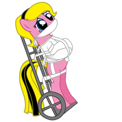 Size: 1024x1024 | Tagged: safe, artist:anaponyx3, oc, oc only, oc:anapony, earth pony, pony, bondage, cloth gag, female, gag, over the nose gag, simple background, solo, straitjacket, transparent background