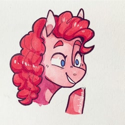 Size: 1080x1080 | Tagged: safe, artist:regularcitrus, part of a set, pinkie pie, earth pony, pony, g4, bust, solo, traditional art