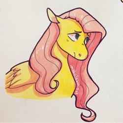 Size: 1080x1080 | Tagged: safe, artist:regularcitrus, part of a set, fluttershy, pegasus, pony, g4, solo, traditional art