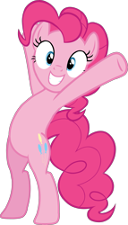 Size: 2274x3990 | Tagged: safe, pinkie pie, earth pony, pony, g4, official, .svg available, bipedal, female, high res, mare, simple background, solo, stock vector, svg, transparent background, vector