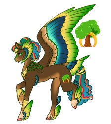 Size: 1920x2140 | Tagged: safe, artist:oneiria-fylakas, oc, oc only, oc:oak treewalker, pegasus, pony, colored wings, feathered fetlocks, female, mare, multicolored wings, simple background, solo, tail, tail feathers, transparent background, wings