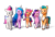 Size: 2559x1725 | Tagged: safe, hitch trailblazer, izzy moonbow, pipp petals, sunny starscout, zipp storm, earth pony, pegasus, pony, unicorn, g5, my little pony: a new generation, my little pony: make your mark, official, female, male, mane five, mane stripe sunny, mare, shadow, simple background, stallion, stock render, transparent background