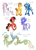 Size: 1459x2048 | Tagged: safe, artist:peaceandlove26, oc, oc only, oc:cherry bomb, oc:honey bunch, oc:pretty please, oc:serendipity, oc:warp speed, oc:wishing star, draconequus, earth pony, hybrid, pegasus, pony, unicorn, g4, antennae, bags under eyes, blue eyes, body markings, brown eyes, butt fluff, butterfly wings, chest fluff, claws, cloven hooves, coat markings, colored hooves, colored horn, colored paws, colored wings, colored wingtips, crown, cute, cute little fangs, ear fluff, ear tufts, elbow fluff, eyeshadow, facial markings, fangs, freckles, golden eyes, gradient legs, gradient mane, gradient tail, green eyes, group, horn, interspecies offspring, jewelry, leonine tail, looking up, makeup, misspelling, multicolored wings, next generation, offspring, pale belly, parent:applejack, parent:caramel, parent:cheese sandwich, parent:discord, parent:flash sentry, parent:fluttershy, parent:pinkie pie, parent:prince blueblood, parent:rainbow dash, parent:rarity, parent:soarin', parent:twilight sparkle, parents:carajack, parents:cheesepie, parents:discoshy, parents:flashlight, parents:rariblood, parents:soarindash, paws, pigtails, pink eyes, ponytail, raised hoof, rearing, regalia, sextet, simple background, socks (coat markings), spread wings, standing, tail, tail fluff, thick eyebrows, unshorn fetlocks, white background, wings, yellow eyes