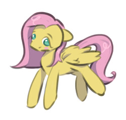Size: 1003x954 | Tagged: safe, artist:bednyistudent, fluttershy, pegasus, pony, g4, blush sticker, blushing, cute, female, mare, no pupils, shyabetes, simple background, solo, white background
