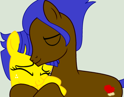 Size: 1228x964 | Tagged: safe, artist:brightstar40k, oc, oc only, oc:diamond hoof, oc:hard hoof, earth pony, pony, father and child, father and daughter, female, hug, male