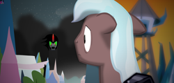 Size: 2340x1125 | Tagged: safe, artist:equestriaexploration, jaded jasper, king sombra, oc, oc:silent soundwave, pony, g4, atg 2023, floppy ears, newbie artist training grounds