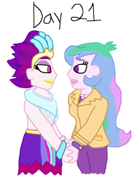 Size: 3000x3779 | Tagged: safe, artist:ktd1993, princess celestia, principal celestia, queen novo, human, equestria girls, g4, female, high res, lesbian, novolestia, shipping, simple background, transparent background