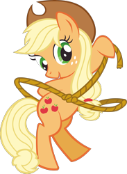 Size: 2997x4094 | Tagged: safe, applejack, earth pony, pony, g4, official, .svg available, applejack's hat, cowboy hat, female, hat, lasso, mare, rope, simple background, solo, stock vector, svg, transparent background, vector