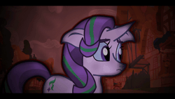 Size: 800x450 | Tagged: safe, artist:sp3ctrum-ii, starlight glimmer, pony, unicorn, g4, animated, elevators, gif, red, scared