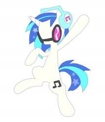 Size: 1473x1710 | Tagged: safe, artist:sprimks, dj pon-3, vinyl scratch, pony, unicorn, g4, female, headphones, mare, pose, raised hoof, simple background, solo, stars, white background