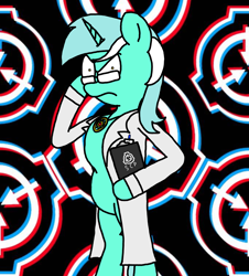 Size: 3023x3351 | Tagged: safe, artist:professorventurer, lyra heartstrings, pony, unicorn, semi-anthro, g4, arm hooves, bipedal, clothes, dr. bright, high res, l.u.l.s., lab coat, scp foundation, scp-963