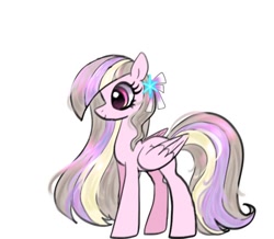 Size: 578x504 | Tagged: safe, artist:petaltwinkle, oc, oc only, oc:petal twinkle, pegasus, pony, female, mare, simple background, smiling, solo, white background