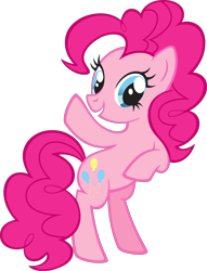 Size: 2753x3596 | Tagged: safe, part of a set, pinkie pie, earth pony, pony, g4, official, .svg available, bipedal, female, high res, mare, simple background, solo, stock vector, svg, transparent background, vector, waving