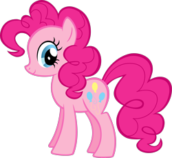 Size: 3403x3120 | Tagged: safe, part of a set, pinkie pie, earth pony, pony, g4, official, .svg available, eyes open, female, high res, mare, side view, simple background, smiling, solo, standing, stock vector, svg, transparent background, vector