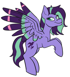 Size: 719x800 | Tagged: safe, artist:wiggles, oc, oc only, oc:windy wiggles, pegasus, pony, colored wings, female, fusion, mare, multicolored wings, simple background, solo, transparent background, wings