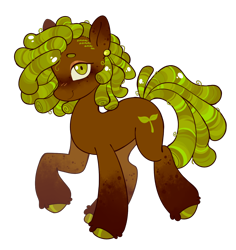 Size: 1370x1450 | Tagged: safe, artist:crimmharmony, oc, oc only, oc:gaiyah, earth pony, pony, brown coat, dreadlocks, female, green mane, looking at you, mare, simple background, solo, transparent background