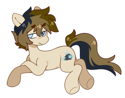 Size: 1400x1100 | Tagged: safe, artist:crimmharmony, oc, oc only, oc:115, heterochromia, lying down, male, male oc, scar, simple background, solo, stallion, transparent background