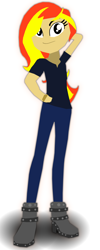 Size: 2000x5000 | Tagged: safe, artist:voidlessend, sunset shimmer, human, equestria girls 10th anniversary, equestria girls, g4, clothes, eyebrows, female, krita, lineless, looking at you, simple background, solo, white background