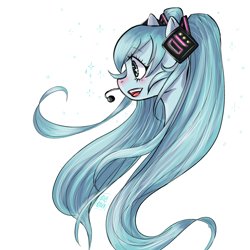 Size: 1752x1752 | Tagged: safe, artist:sizack, pony, anime, female, hatsune miku, mare, ponified, signature, simple background, solo, vocaloid, white background