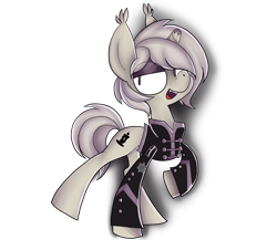 Size: 3000x2600 | Tagged: safe, artist:alandisc, bat pony, bat pony unicorn, hybrid, pony, unicorn, bedroom eyes, broken horn, clothes, discorded, dyed mane, dyed tail, ear tufts, emo, gerard way, high res, horn, jacket, looking at you, makeup, male, my chemical romance, ponified, raised hoof, simple background, smiling, smiling at you, solo, tail, the black parade, transparent background
