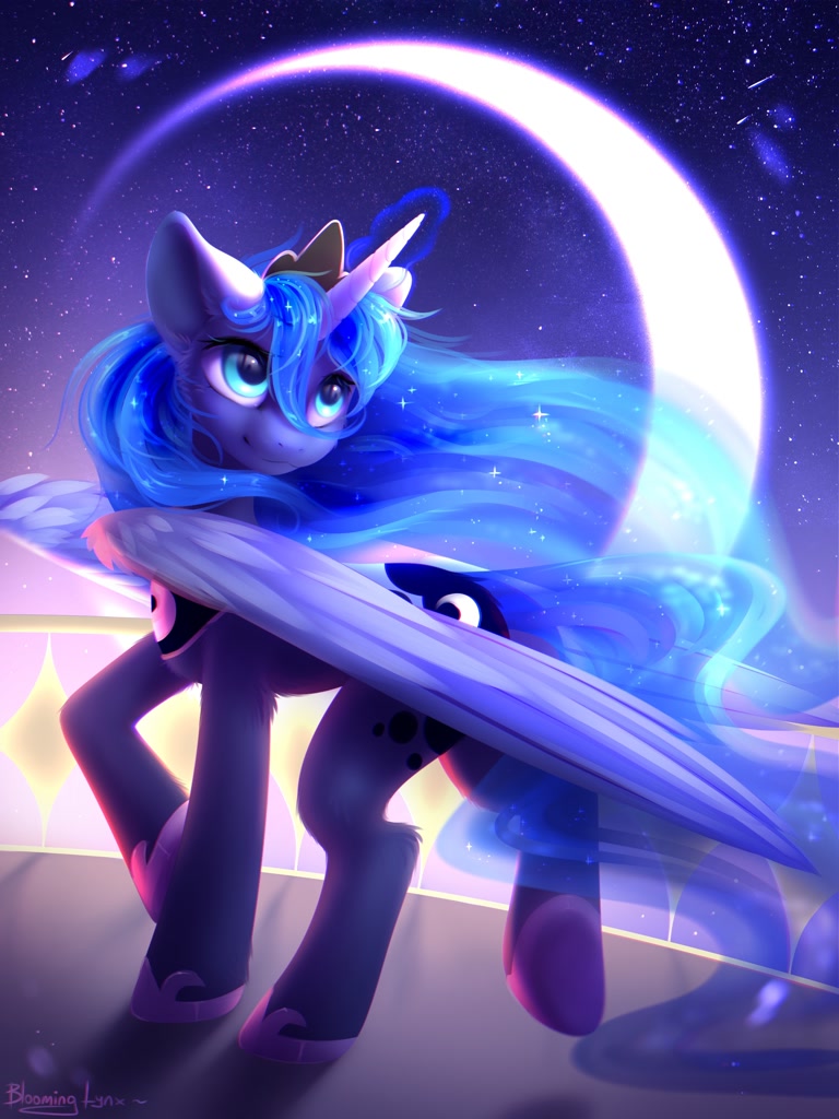 #3149815 - safe, artist:blooming-lynx, princess luna, alicorn, pony, g4 ...