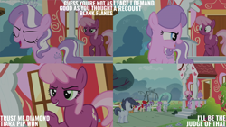 Size: 2000x1125 | Tagged: safe, edit, edited screencap, editor:quoterific, screencap, cheerilee, diamond tiara, liza doolots, petunia, scootaloo, shady daze, silver spoon, tootsie flute, twist, earth pony, pegasus, pony, crusaders of the lost mark, g4