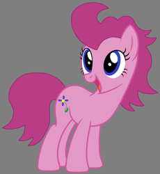 Size: 2096x2280 | Tagged: safe, artist:star polaris and friends, derpibooru exclusive, cranberry pit, earth pony, pony, g4, alternate name, base used, blue eyes, female, gray background, headcanon, high res, mare, older, older cranberry pit, simple background, smiling, solo, standing, turned head