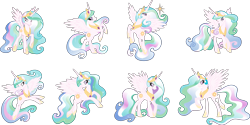 Size: 11930x5944 | Tagged: safe, princess celestia, alicorn, pony, g4, official, .svg available, female, jewelry, mare, multeity, regalia, simple background, solo, stock vector, svg, transparent background, vector