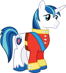 Size: 2070x2262 | Tagged: safe, part of a set, shining armor, pony, unicorn, g4, official, .svg available, clothes, high res, male, simple background, solo, stallion, stock vector, svg, transparent background, uniform, vector