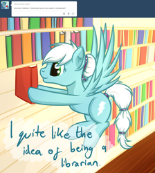 Size: 1280x1426 | Tagged: safe, artist:ask-fleetfoot, fleetfoot, pegasus, pony, g4, alternate hairstyle, ask-fleetfoot, book, solo