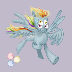 Size: 2048x2048 | Tagged: safe, artist:msponies, derpy hooves, rainbow dash, pegasus, pony, g4, four eyes, four wings, fusion, fusion:derpy hooves, fusion:rainbow dash, high res, multicolored hair, multiple wings, rainbow hair, solo, spread wings, wings