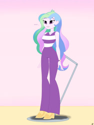 Size: 2900x3866 | Tagged: safe, alternate version, artist:diegosagiro, princess celestia, principal celestia, human, equestria girls, g4, assisted exposure, clothes, doll, dollified, english, female, high res, inanimate tf, multiple variants, partially undressed, pedestal, solo, toy, transformation, undressing, watch, wristwatch