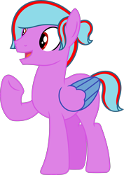 Size: 3010x4245 | Tagged: safe, artist:melodismol, oc, oc:zapper notes, pegasus, pony, g4, inkscape, male, male oc, open mouth, ponytail, raised hoof, simple background, solo, stallion, transparent background, vector