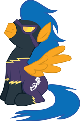 Size: 1607x2428 | Tagged: safe, artist:polygonical, oc, oc only, pegasus, pony, male, male oc, shadowbolts, simple background, sitting, solo, spread wings, stallion, transparent background, vector, wings