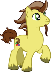 Size: 824x1173 | Tagged: safe, artist:polygonical, oc, oc only, oc:saturn, pony, b.u.c.k., beard, facial hair, male, male oc, raised hoof, short tail, simple background, solo, stallion, tail, transparent background, unshorn fetlocks, vector