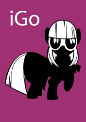 Size: 1240x1754 | Tagged: safe, artist:polygonical, photo finish, earth pony, pony, g4, apple (company), female, looking at you, mare, poster, raised hoof, silhouette, simple background, solo